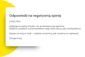odpowiedzi na negatywne opinie